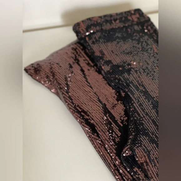 Express Brown Sequin High Rise Wide Leg Women’s Trouser Pants 4R NWT - Picture 13 of 13